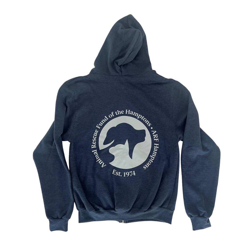 Support Your Local Shelter Heather Navy Zip Hoodie