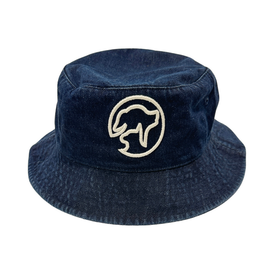 Indigo Denim Silhouette Bucket Hat