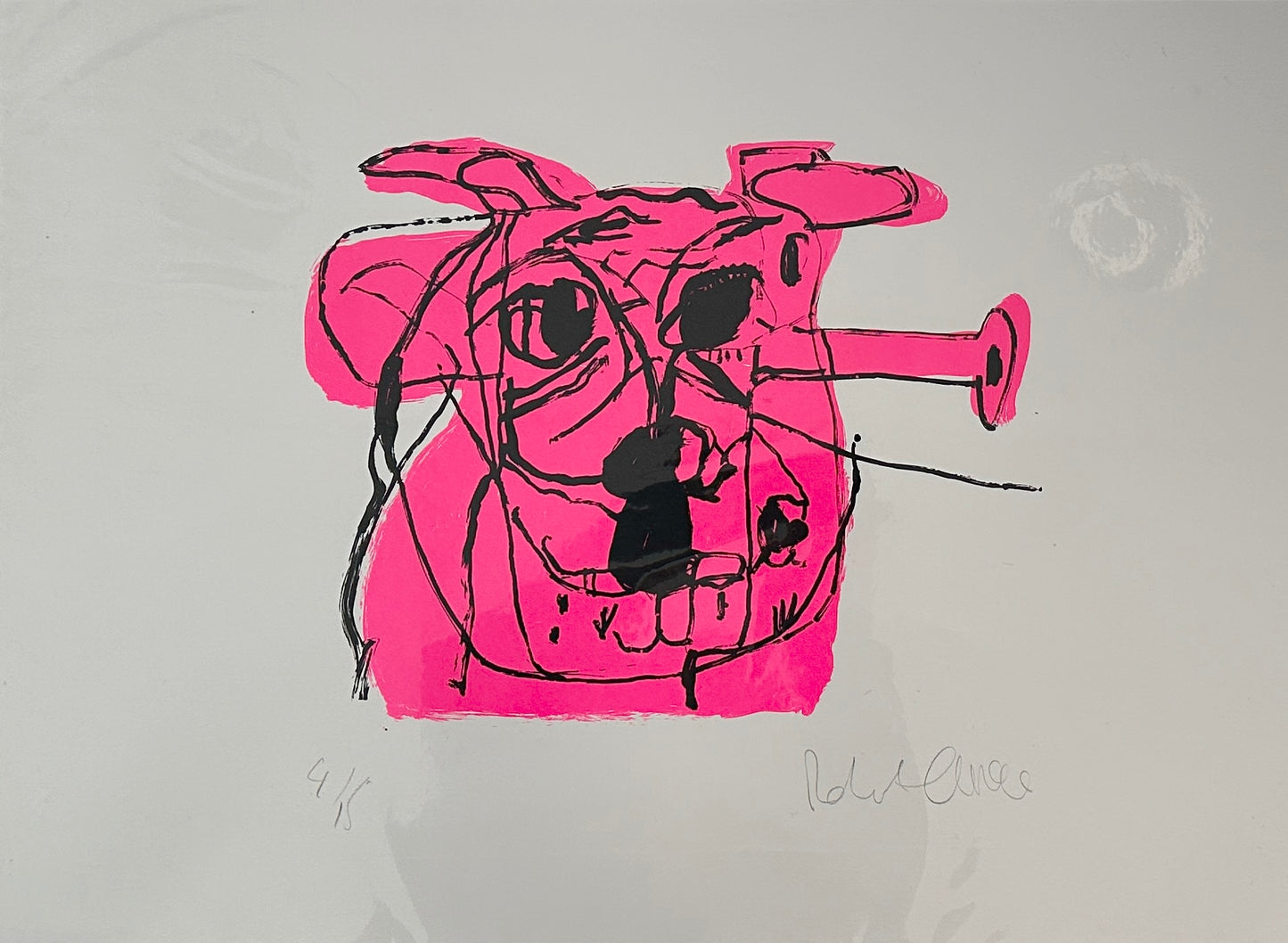 Pink Crazy Dog 4/15 Print by Robert James Clarke