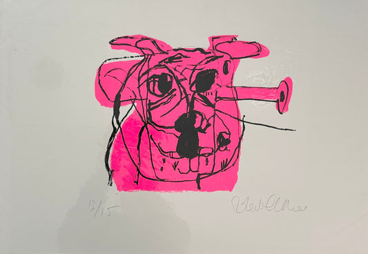 Pink Crazy Dog 13/15 Print by Robert James Clarke