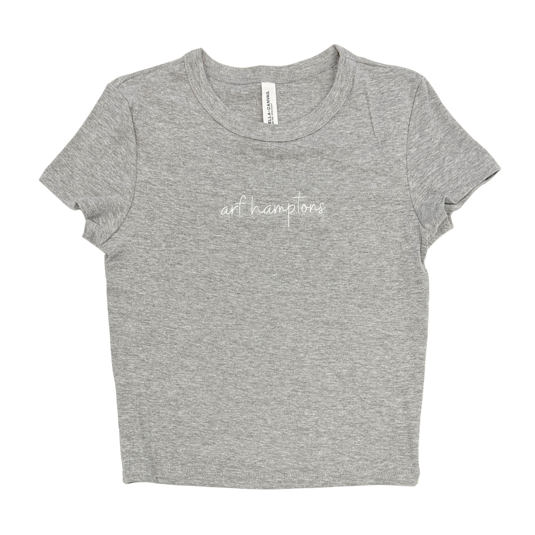 arf hamptons Women's Heather Gray Cropped Tee