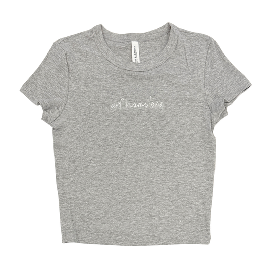 arf hamptons Women's Heather Gray Cropped Tee