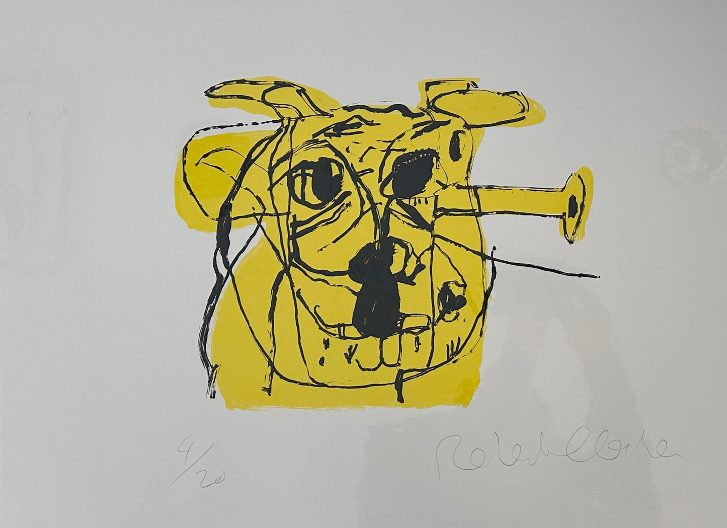 Yellow Crazy Dog 4/20 Print by Robert James Clarke