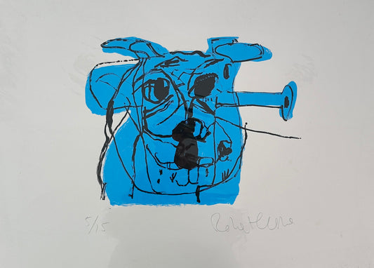 Blue Crazy Dog 5/15 Print by Robert James Clarke